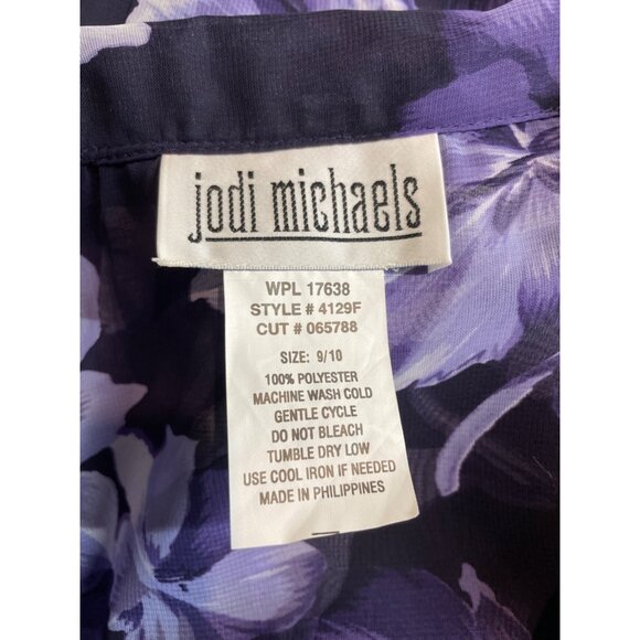 Jodi Michaels Purple Floral Slip Maxi Dress w/Matching Chiffon Jacket Size 9/10 - Picture 11 of 14